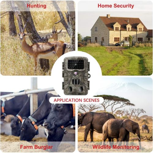  [아마존베스트]VANBAR Wildlife Camera 20MP 1080 Full HD Wildlife Camera with Motion Sensor Night Vision IP66 Waterproof and 0.2s Fast Trigger Speed Night Vision Wildlife Camera for Monitoring Wil