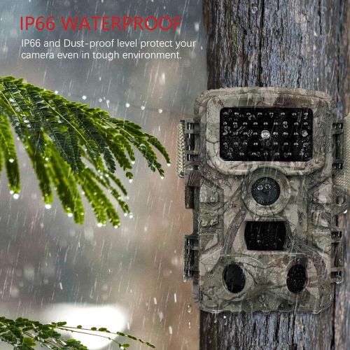  [아마존베스트]VANBAR Wildlife Camera 20MP 1080 Full HD Wildlife Camera with Motion Sensor Night Vision IP66 Waterproof and 0.2s Fast Trigger Speed Night Vision Wildlife Camera for Monitoring Wil