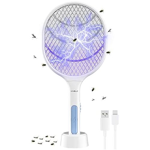  VANELC Bug Zapper Racket, Electric Fly Swatter Racket, 3000 Volt Rechargeable Fly Zapper Mosquito Killer with USB Charging Cable for Indoor and Outdoor