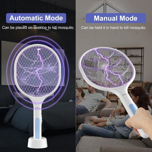  VANELC Bug Zapper Racket, Electric Fly Swatter Racket, 3000 Volt Rechargeable Fly Zapper Mosquito Killer with USB Charging Cable for Indoor and Outdoor