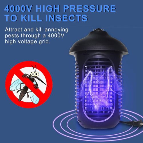  VANELC Bug Zapper Outdoor, 4000V/20W Electronic Mosquito Zapper, High Powered Pest Trap Waterproof for Fly Gnat Moth, Insect Killer Catcher for Home Kitchen Patio Garden