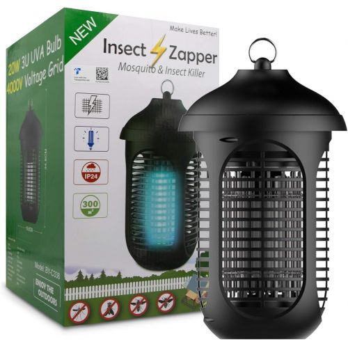  VANELC Bug Zapper Outdoor, 4000V/20W Electronic Mosquito Zapper, High Powered Pest Trap Waterproof for Fly Gnat Moth, Insect Killer Catcher for Home Kitchen Patio Garden