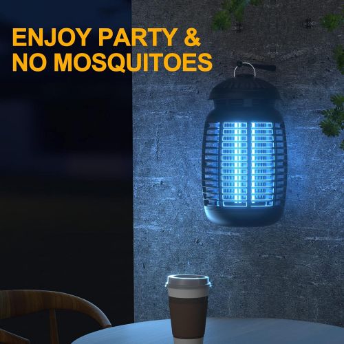  VANELC Bug Zapper with Light Sensor, Electric Insect Killer Waterproof 4200V Mosquito Zapper Outdoor, Fly Trap for Home Backyard Garden Patio