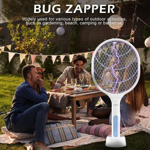  Bug Zapper 2 Pack, VANELC USB Rechargeable Electric Fly Swatter Racket, 3000 Volt Pest Insects Control Flying Bugs Trap Mosquito Killer for Home, Kitchen, Office, Outdoor