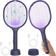 VANELC Bug Zapper Racket-Upgrade 2022 Rechargeable Electric Fly Swatter Racket-Portable 2-in-1 Mosquito Killer Trap with 3 Layer Safety Mesh for Home, Bedroom, Patio Use-3000V Grid