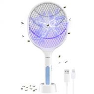 VANELC Bug Zapper Racket, Electric Fly Swatter Racket, 3000 Volt Rechargeable Fly Zapper Mosquito Killer with USB Charging Cable for Indoor and Outdoor