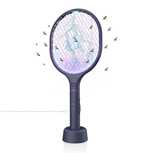  VANELC Bug Zapper, Mosquito Killer, USB Rechargeable Electric Fly Swatter Racket Zap for Home, Outdoor, Pest Insects Control, Safe to Touch with 3-Layer Safety Mesh