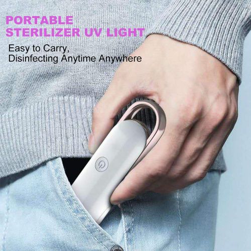  VANELC UV Light Sanitizer Wand, Portable UVC Light Sterilizer, Rechargable Ultraviolet Disinfection Lamp for Home Travel Car Pet Toy Kills of Germs Viruses Bacteria