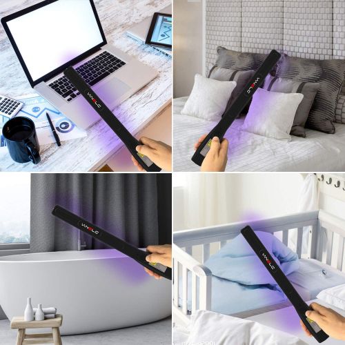  VANELC UV Light Sanitizer Wand, Portable Ultraviolet Disinfection Lamp, Handheld Chargeable UVC Sterilizer can Kill 99.99% Harmful Substances for Hotel, Wardrobe, Toilet, Office