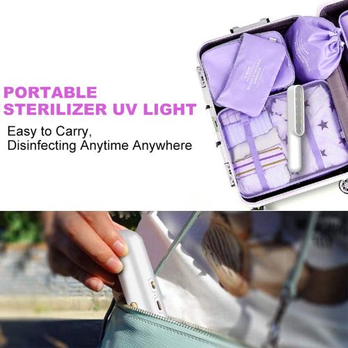  VANELC UV Light Sanitizer Wand, Portable UVC Light Disinfector Lamp, Handheld UV Cleaner for Hotel, Bathroom, Toilet, Smartphone, Kids Toys Kills 99% of Germs Viruses, Bacteria