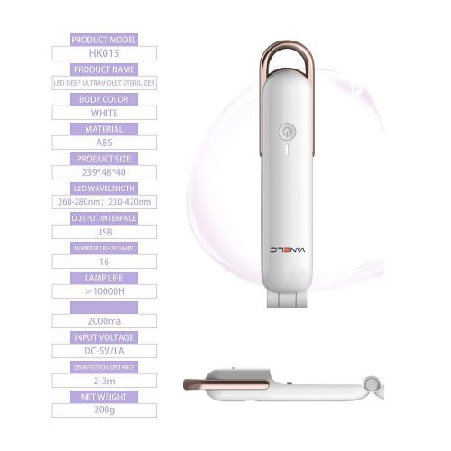  VANELC UV Light Sanitizer Wand,Efficient 99.99% Foldable Handheld New Portable Ultraviolet Sanitizer Machine