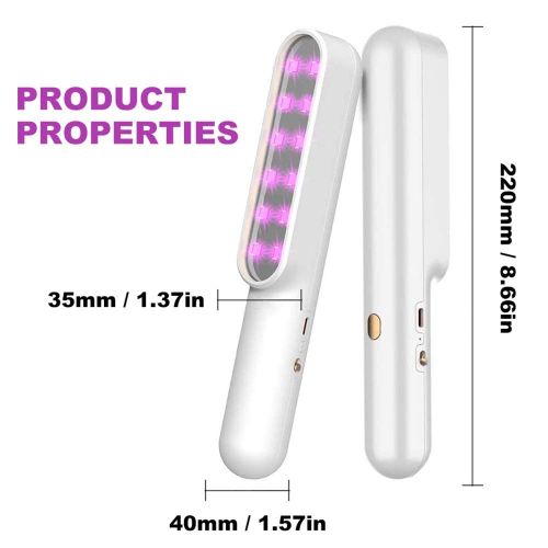  VANELC VOFEA VANELC UV Light Sanitizer Wand, Portable UVC Travel Wand Ultraviolet Disinfection lamp Without Chemicals for Hotel Household Wardrobe Toilet Car Pet Area, Germ Killing Function