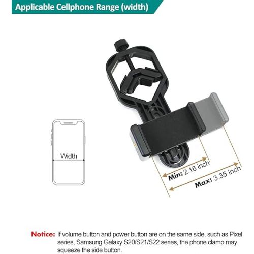 VANKEY Telescope Phone Adapter, Plastic Scope Phone Mount for Microscope, Monocular, Binocular, for iPhone, Samsung, LG and More Smartphone