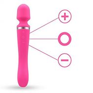 VANKIMI Compact Electric Rod Massager, Wireless, Multi-Speed Vibration, Double Head, USB Charging (Pink)