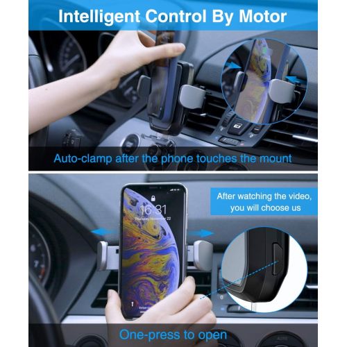  [아마존 핫딜]  [아마존핫딜]VANMASS Qi Wireless Car Charger Mount, Automatic Clamping, 10W/7.5W Fast Charging, Air Vent Motorized Cell Phone Holder for Car Compatible with iPhone Xs Max XR 8 Plus, Samsung S10