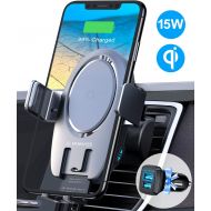 [아마존 핫딜] [아마존핫딜]VANMASS Wireless Car Charger Mount, 15W Qi Fast Charging Auto-Clamping Mount, Air Vent Phone Holder Compatible with iPhone 11/11 Pro/Pro Max/XS MAX/XS/XR/X/8, Samsung Note 10/S10/S