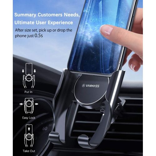  [아마존 핫딜] VANMASS Upgrade Car Phone Mount, HandsFree Cell Phone Holder for Car with 2 Air Vent Clips, Universal Air Vent Car Phone Holder Compatible with iPhone 11 Xs Max XR X, Samsung S10 S