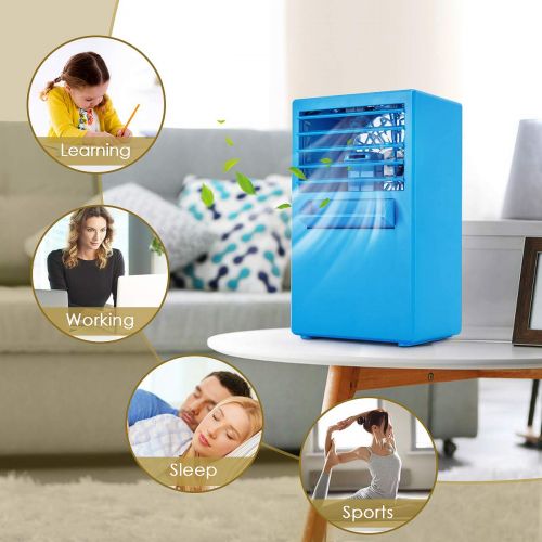  VANTAKOOL Personal Air Conditioner Fan, Air Personal Space Cooler Small Desktop Fan Quiet Personal Table Fan Mini Evaporative Air Circulator Cooler Humidifier Bladeless Quiet for Office, Dor