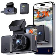 Vantrue E3 3 Channel 2.7K WiFi Front and Rear Inside Dash Cam, 3 Way Triple GPS Dash Camera 1944P+1080P+1080P with STARVIS IR Night Vision, Voice Control, 24 Hours Parking Mode, Support 512GB Max