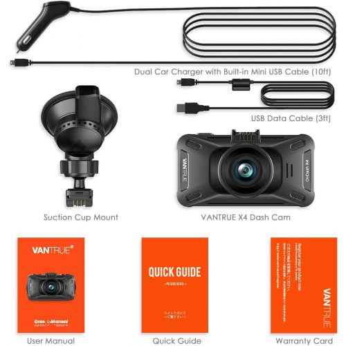  [아마존 핫딜]  [아마존핫딜]VANTRUE Vantrue X4 UHD 4K 3840x2160P 30fps Dash Cam, Super Capacitor 3 inch LCD Dash Camera 24H Parking Mode Car Camera with 160 Degree Wide View, Night Vision, Motion Detection, Time Laps