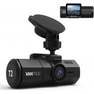 VANTRUE T2 1080P 24/7 Recording Dash Cam with Motion Detection Parking Mode, 2 LCD Car Camera with Capacitor, Night Vision, OBD Hardwired Cable, G-Sensor, Loop Recording, Support 2