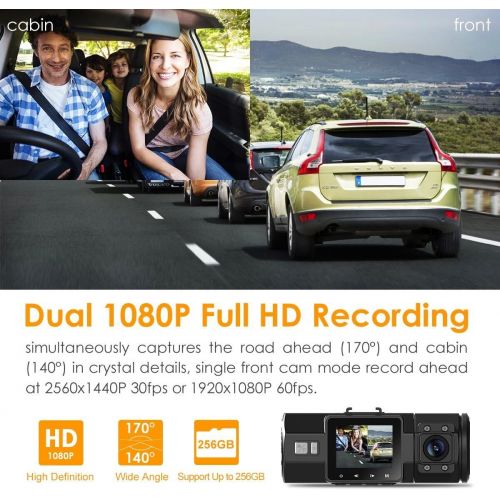  [아마존베스트]Vantrue N2 Pro Uber Dual 1080P Dash Cam, 2.5K 1440P Dash Cam, Front and Inside Accident Car Dash Camera with Infrared Night Vision, 24hr Motion Detection Parking Mode, G-Sensor, Su
