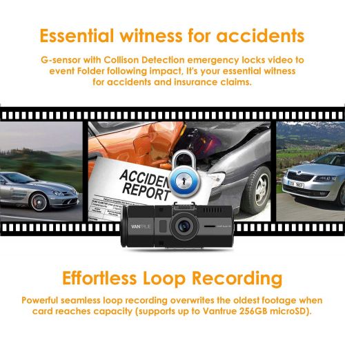  [아마존베스트]Vantrue N2 Pro Uber Dual 1080P Dash Cam, 2.5K 1440P Dash Cam, Front and Inside Accident Car Dash Camera with Infrared Night Vision, 24hr Motion Detection Parking Mode, G-Sensor, Su