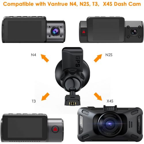  [아마존베스트]Vantrue N4, T3 Dash Cam GPS Receiver Module Type C USB Port Car Suction Cup Mount for Windows and Mac
