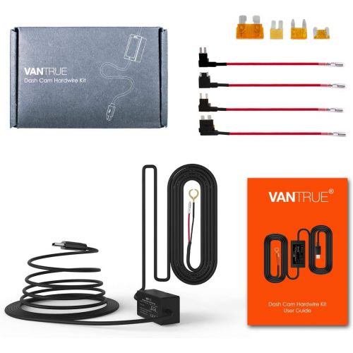  [아마존베스트]Vantrue 11.5ft Type C USB 12V 24V to 5V Dash Cam Hardwire Kit with Mini, ACS, ATO, Micro2 Add a Circuit Fuse Holders, Low Voltage Protection for N4, N2S Dash Cam