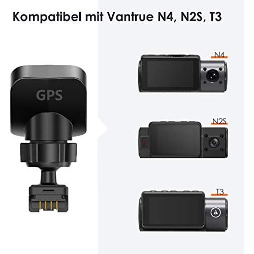  [아마존베스트]VANTRUE GPS Sticker Holder for N4/T3/N2S Dash Cam with Type C USB Port on Windscreen, GPS Receiver (Speed, Position, Route), Valid for Windows and Mac