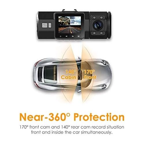  Vantrue N2 Pro Dual Dashcam Infrared Night Vision Dual 1080P Full HD Car Camera Front Rear Sony Sensor Car Camera (2560 x 1440P Front), 1.5 Inch 310° Parking Monitoring Dash Cam G