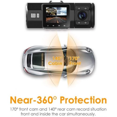  Vantrue N2 Pro Dual Dashcam Infrared Night Vision Dual 1080P Full HD Car Camera Front Rear Sony Sensor Car Camera (2560 x 1440P Front), 1.5 Inch 310° Parking Monitoring Dash Cam G
