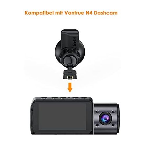  VANTRUE Updated N4/X4S/N2S/T3 Car Dashcam Camera Suction Cup Mount with Type C USB Port and GPS Detector (Speed, Position, Route), Valid for Windows and Mac