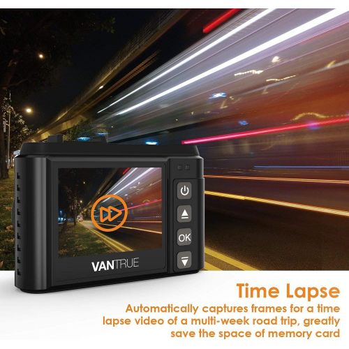  VANTRUE N1 Pro Mini 1080P Dash Cam Full HD Camera, 1.5 , Camera with Super Night Vision, Parking Mode, G Sensor, Collision Detection (Supports 256GB), with Sony Exmor Image Sensor
