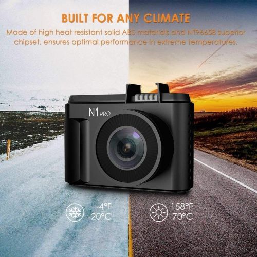  VANTRUE N1 Pro Mini 1080P Dash Cam Full HD Camera, 1.5 , Camera with Super Night Vision, Parking Mode, G Sensor, Collision Detection (Supports 256GB), with Sony Exmor Image Sensor