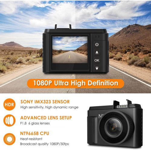  VANTRUE Vantrue N1 Pro Mini 1080P Dash Cam with Sony IMX323 Sensor, Full HD 1920x1080P 1.5 Car Dash Camera Video Recorder wSuper Night Vision, Parking Mode, G-Sensor, Collision Detection,