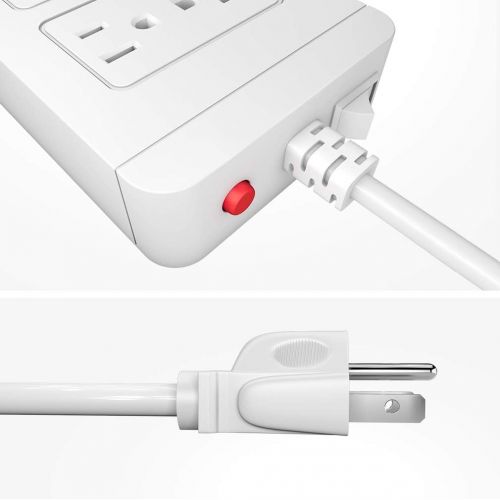  [아마존 핫딜]  [아마존핫딜]Power Strip Surge Protector with USB - VANZAVANZU 4 Outlets Quick Charging Station with 4 USB Ports Multi Outlets 5.9 Ft Cord, 10A 100-240V for Travel, TV, Cellphone, Computer, Pow