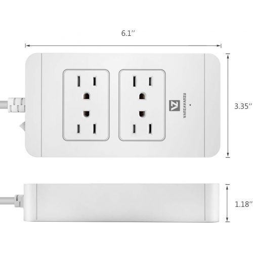  [아마존 핫딜]  [아마존핫딜]Power Strip Surge Protector with USB - VANZAVANZU 4 Outlets Quick Charging Station with 4 USB Ports Multi Outlets 5.9 Ft Cord, 10A 100-240V for Travel, TV, Cellphone, Computer, Pow