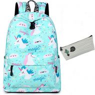 VAQM Women Backpack Cute Lightweight Unicorn Backpack Women Printed Pattern Bags College Laptop Travel Daypack