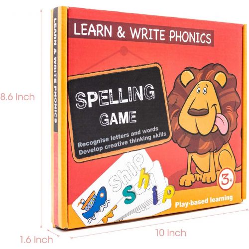  [아마존베스트]VARWANEO See Spelling Learning Toys Wooden Educational Matching Letter Puzzles Sight Words Spelling Games for Kids Montessori Preschool Gift Toys for 2 3 4+ Years Old Boys Girls ,N