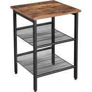 [아마존 핫딜]  [아마존핫딜]VASAGLE Industrial Nightstand, End Table with 2 Adjustable Mesh Shelves, Side Table for Living Room, Stable Metal Frame, Easy Assembly, Rustic Brown ULET23X