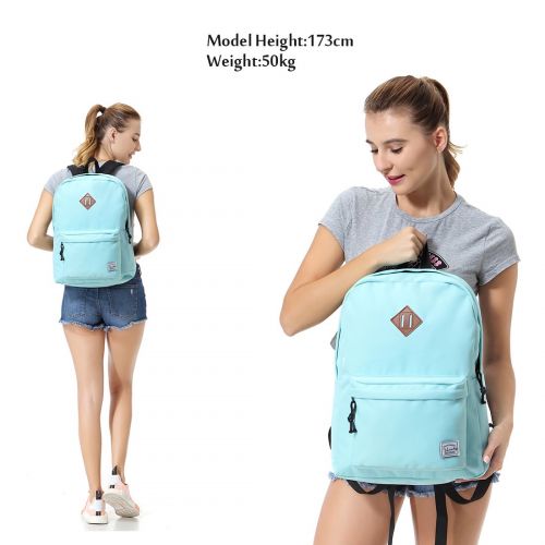  Lightweight Backpack for School, VASCHY Classic Basic Water Resistant Casual Daypack for Travel with Bottle Side Pockets