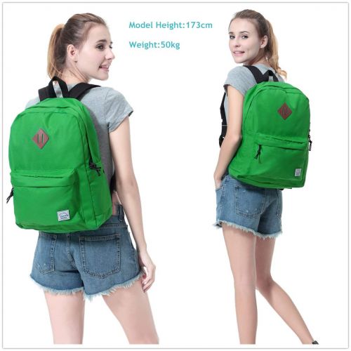  Lightweight Backpack for School, VASCHY Classic Basic Water Resistant Casual Daypack for Travel with Bottle Side Pockets