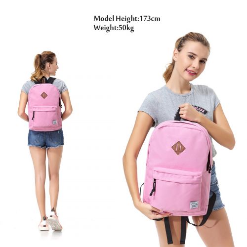  Lightweight Backpack for School, VASCHY Classic Basic Water Resistant Casual Daypack for Travel with Bottle Side Pockets