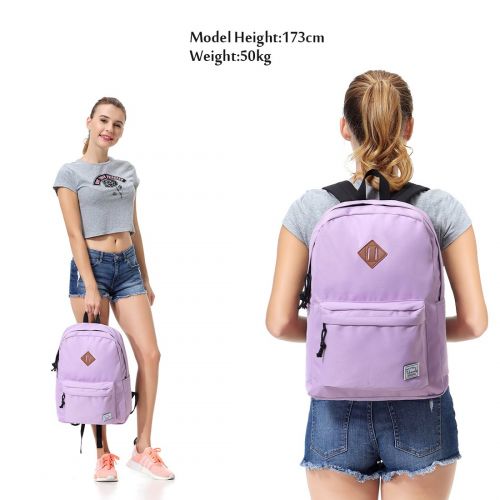  Lightweight Backpack for School, VASCHY Classic Basic Water Resistant Casual Daypack for Travel with Bottle Side Pockets