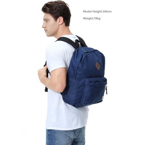  Lightweight Backpack for School, VASCHY Classic Basic Water Resistant Casual Daypack for Travel with Bottle Side Pockets