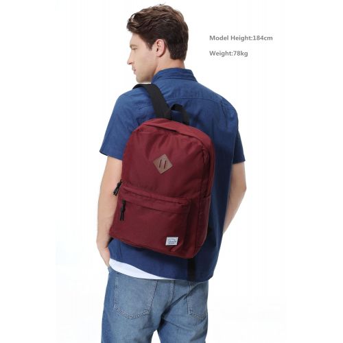  Lightweight Backpack for School, VASCHY Classic Basic Water Resistant Casual Daypack for Travel with Bottle Side Pockets