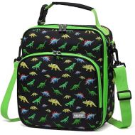 VASCHY Lunch Boxes Bag for Kids, Reusable Lunch Box Containers for Boys and Girls with Detachable Shoulder Strap, Insulated Lunch Coolers for School Cute Dinosaur