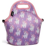 [아마존베스트]VASCHY Lunch Box Bag for Girls, Neoprene Insulated Lunch Tote with Detachable Adjustable Shoulder Strap in Pink Unicorn