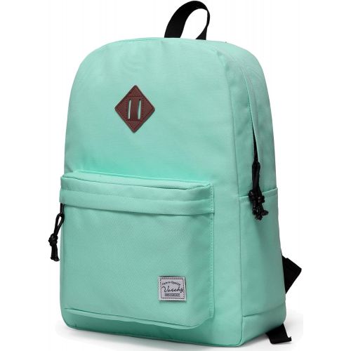  [아마존베스트]Lightweight Backpack for School, VASCHY Classic Basic Water Resistant Casual Daypack for Travel with Bottle Side Pockets